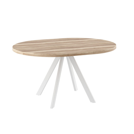 Стол RONDO-110, круглый раздвижной 110(145), ДУБ КАНЬОН/БЕЛЫЙ RONDO 110